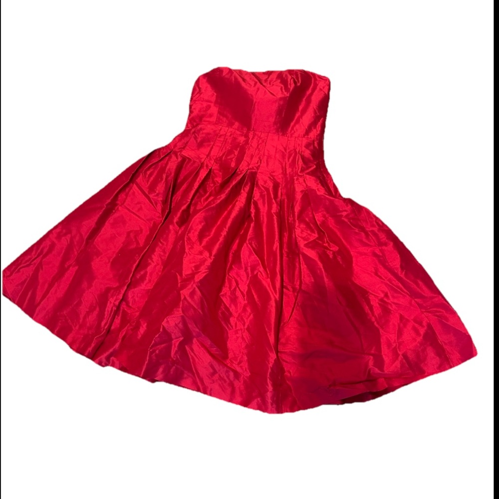 LAUREN RALPH LAUREN 100% Silk Res Strapless Cocktail Mini Holiday Dress Size 2